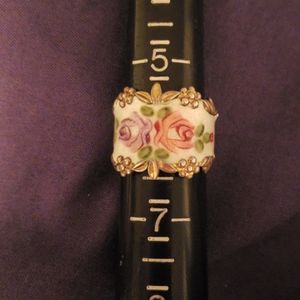 Vintage Sterling Silver and Acrylic Floral Ring